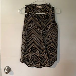Satin patterned sleeveless top